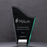 Black Onyx Wave Glass Trophy
