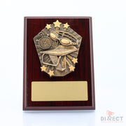 Cosmos Swimming Mahogany Plaque