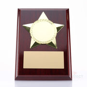 Star Rosewood Trophy Plaque