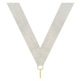 Shiny Silver V Neck Ribbon