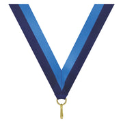 Navy Light Blue V Neck Ribbon