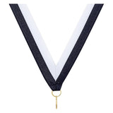 Navy White V Neck Ribbon