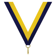 Navy Yellow V Neck Ribbon