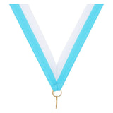 Light Blue White V Neck Ribbon