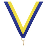 Blue Yellow V Neck Ribbon