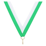Green White V Neck Ribbon