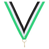 Green White Black V Neck Ribbon
