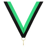 Green Black V Neck Ribbon
