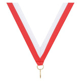Red White V Neck Ribbon