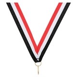 Red White Black V Neck Ribbon