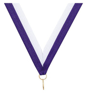 Purple White V Neck Ribbon