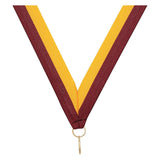 Maroon Gold V Neck Ribbon