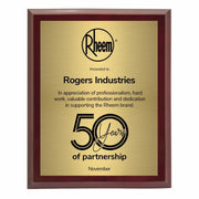 Super Gloss Rosewood Gold Plaque