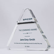 Black Moonstone Triangle Crystal Colour Trophy