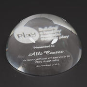 Crystal Paperweight Trophy