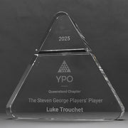 Black Moonstone Triangle Crystal Trophy